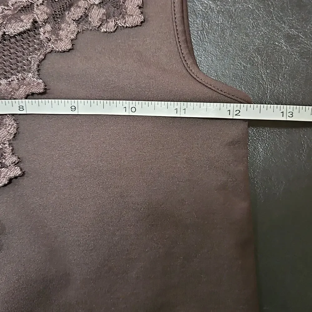 BR Vintage Y2K Chocolate Brown Lace Cami Tank Office Siren XS Whimsigoth Romance
